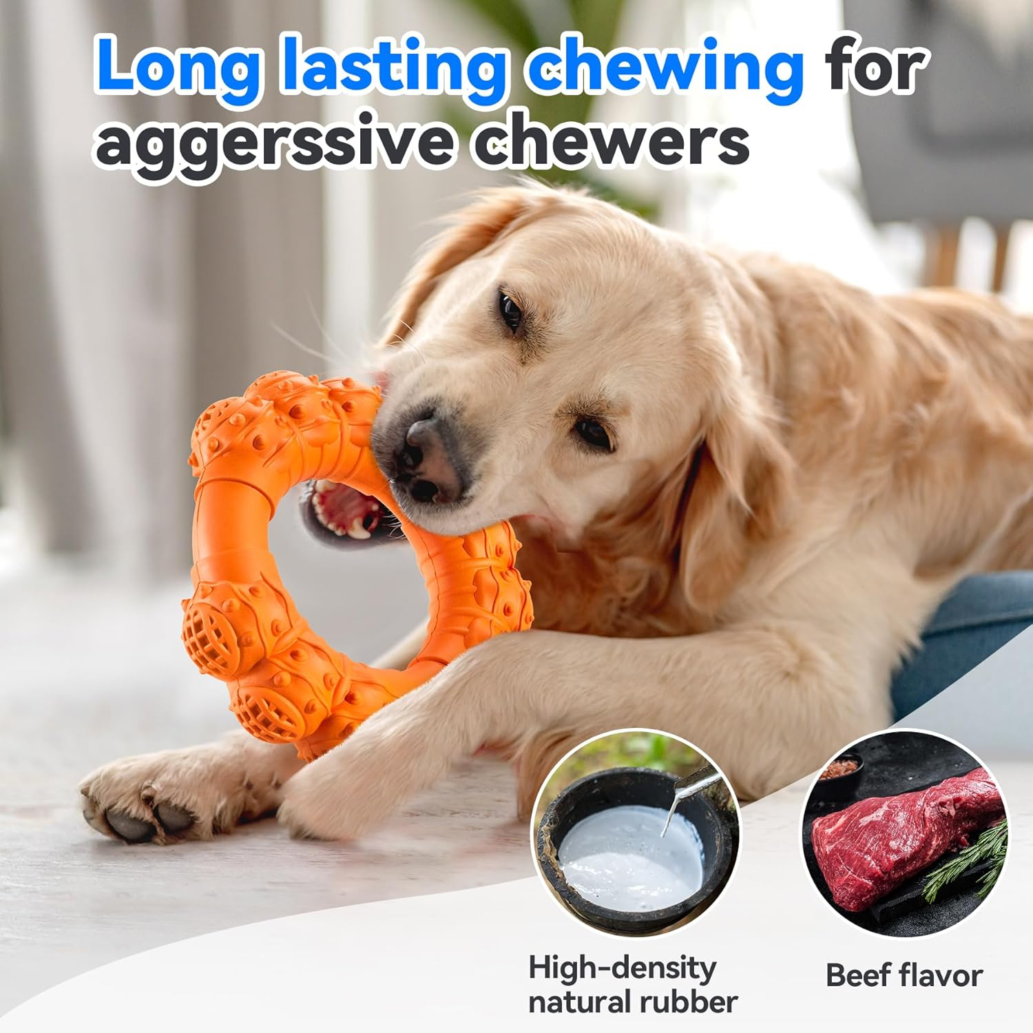 Indestructible Dog Chew Ring Toys for Aggressive Chewers, Super Chewer Dog Toys